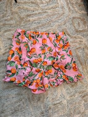Likely Pink Orange Floral Ruffle Women's Shorts